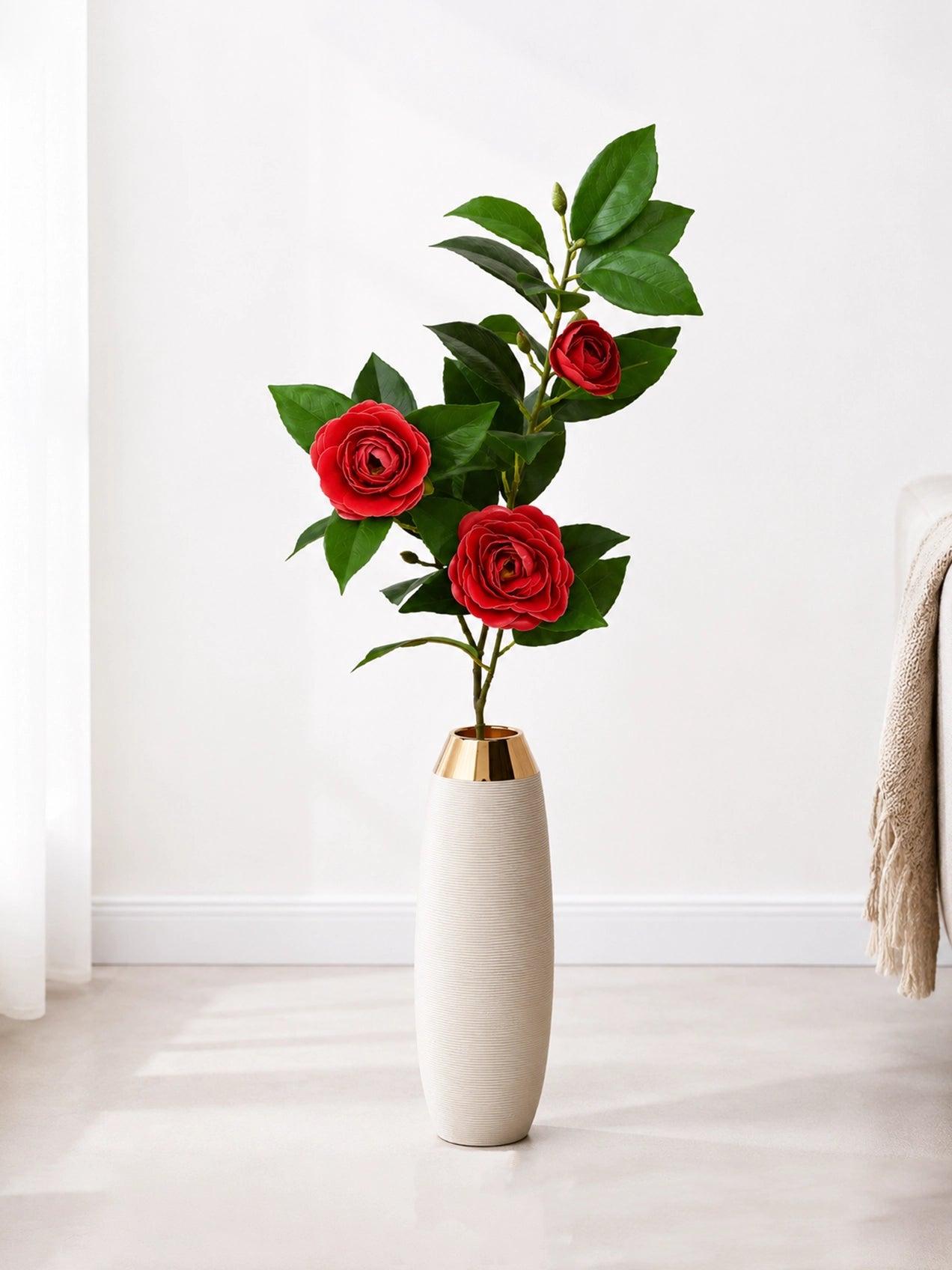Artificial Rose Stick | Red | 95 cm