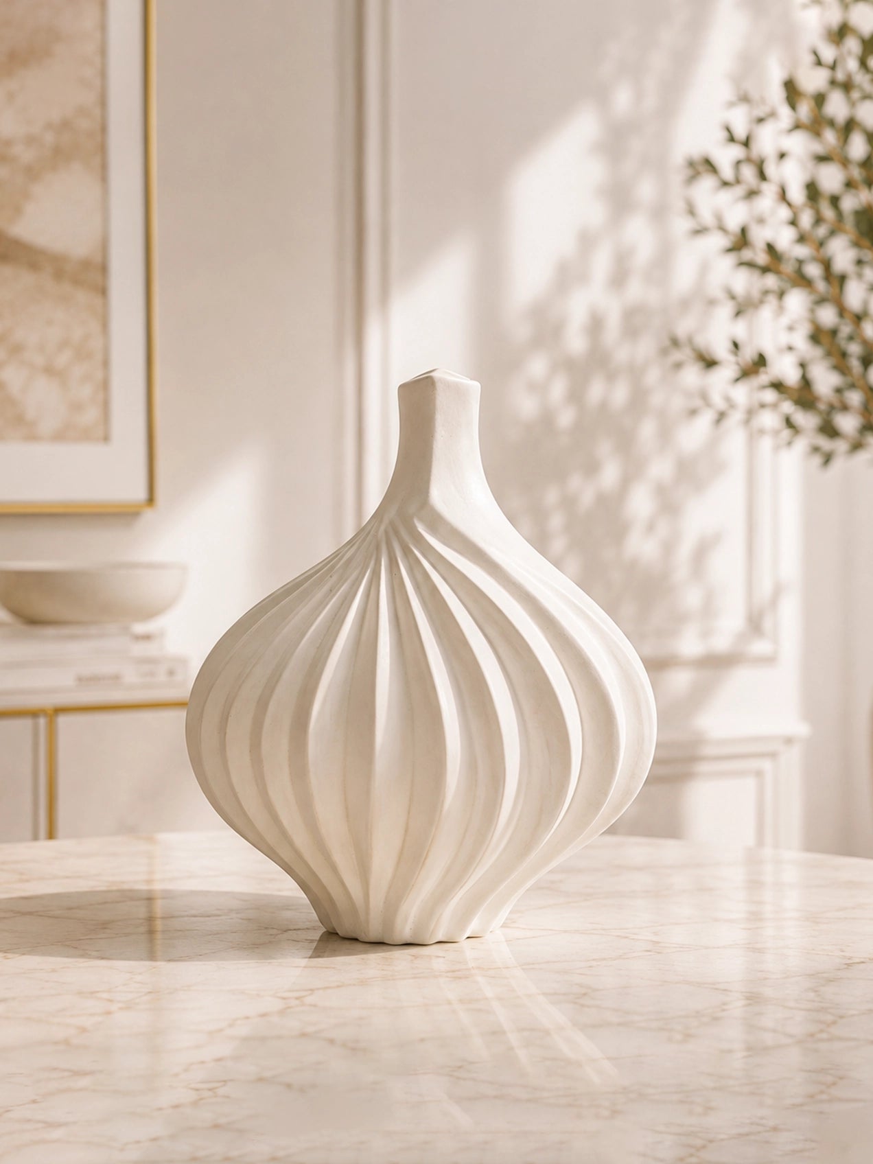 White Ceramic Vase | 23 cm