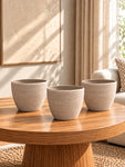 Decorative Pots | Light Brown | 15 cm | Set of 3