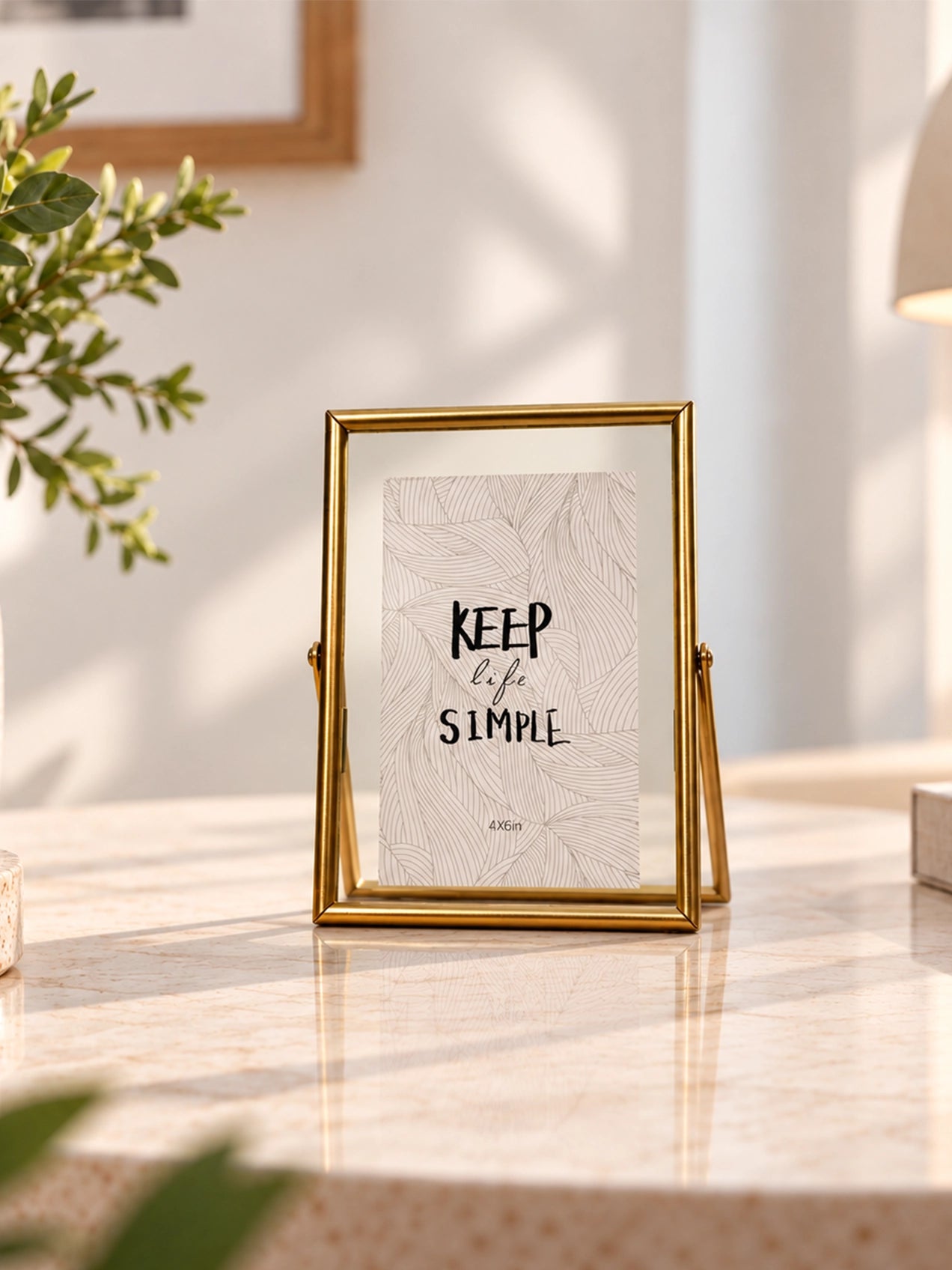 Vertical Glass Metal Frame – Keep Life Simple | 20 cm