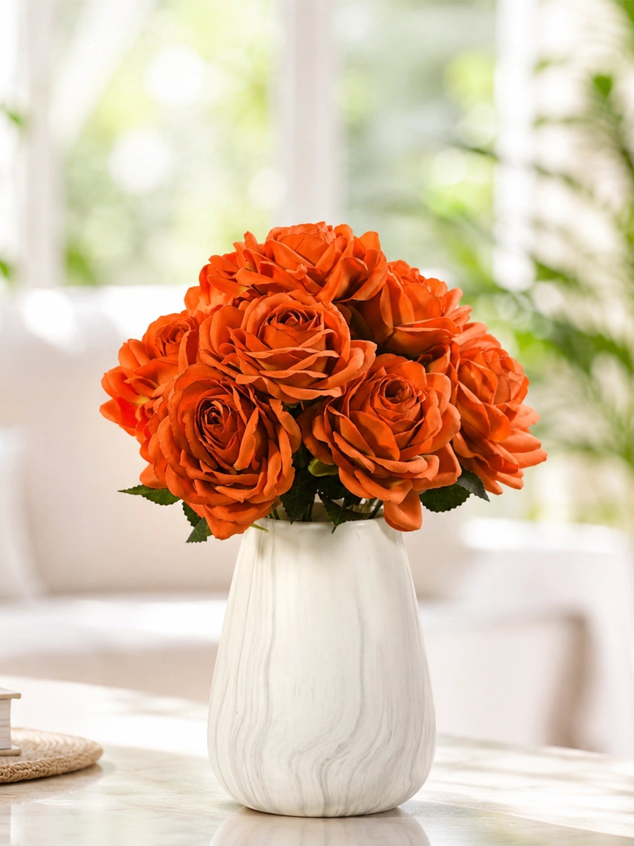Artificial Rose Flower Bunch | Brown | 40 cm