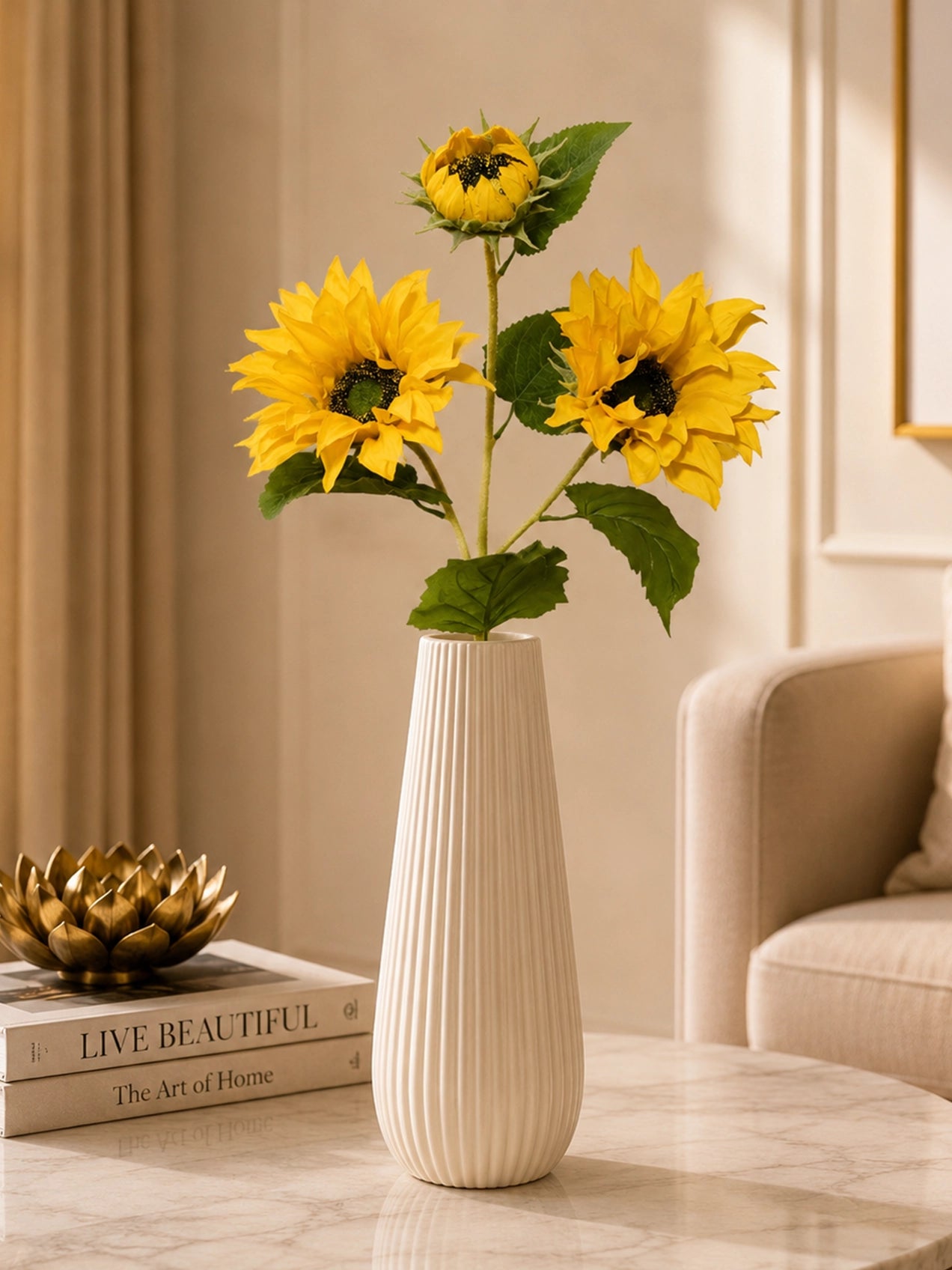 Artificial Sunflower Stick | Yellow | 78 cm
