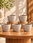 Decorative Pots | Light Brown | 15 cm | Set of 5
