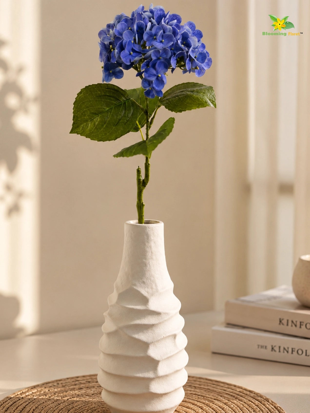 Hydrangea Flower Stick | Dark Blue | 63 cm