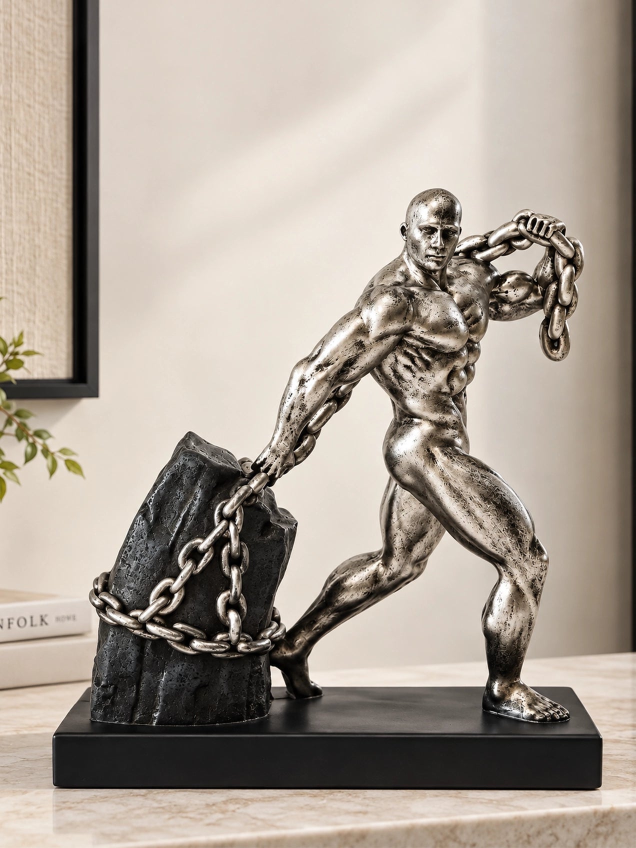Elite Weightlifting Man Sculpture | Silver | 27 cm