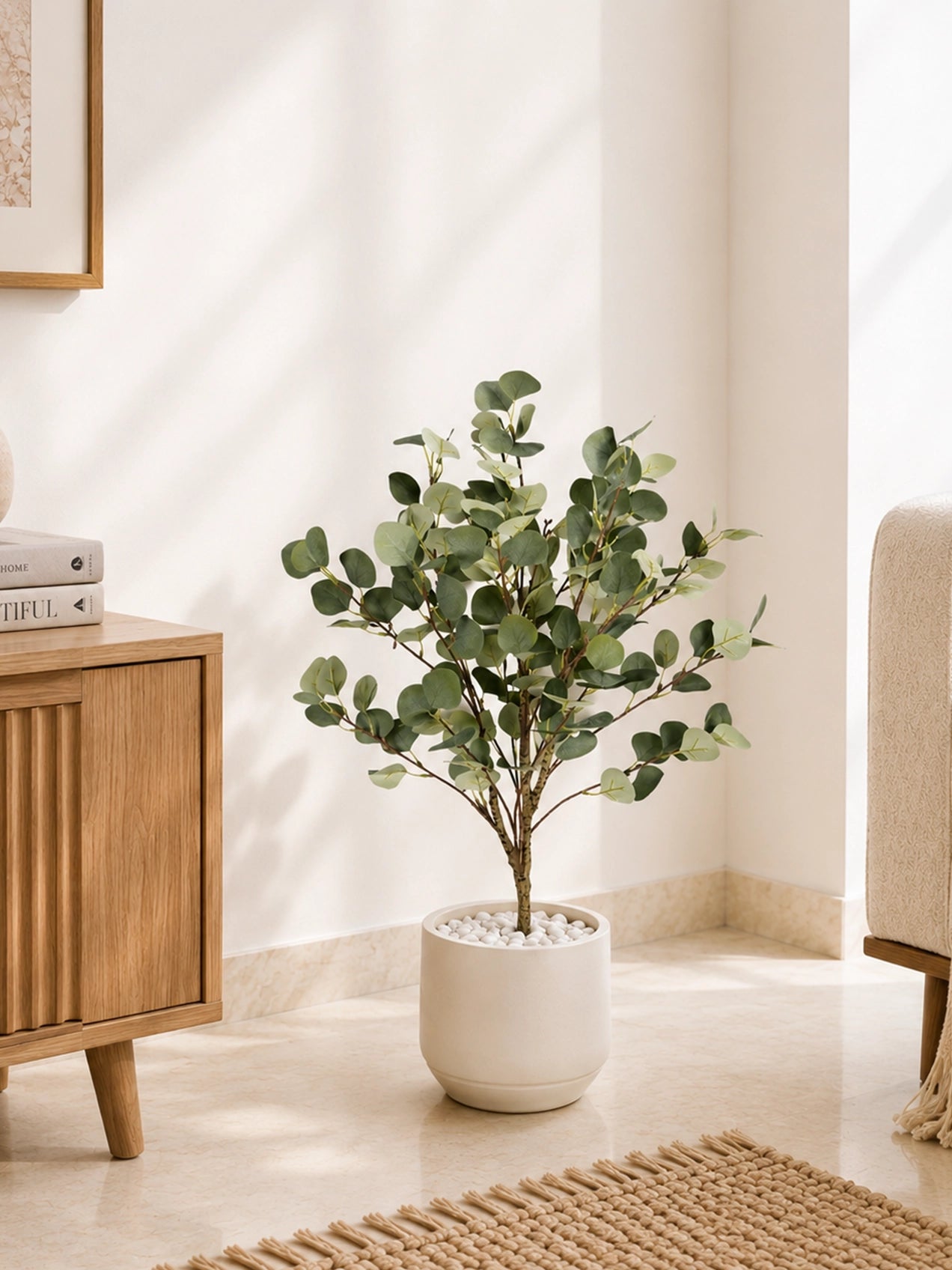 Artificial Eucalyptus Plant | 90 cm |  With Basic pot