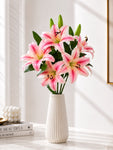Artificial Lily Flower Stick | Pink | 78 cm | Set of 2