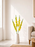 Artificial Orchid Flower Stick | Yellow | 106 cm | Set of 2