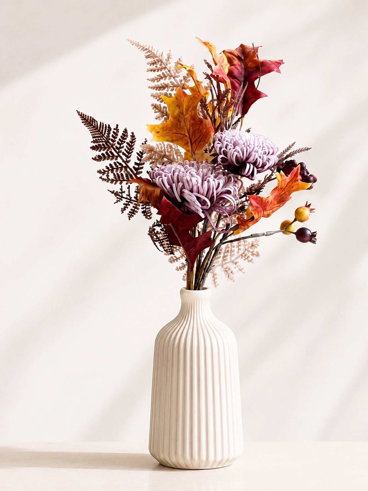 Autumn Essence Faux Dahlia Bouquet | Purple | 58 cm