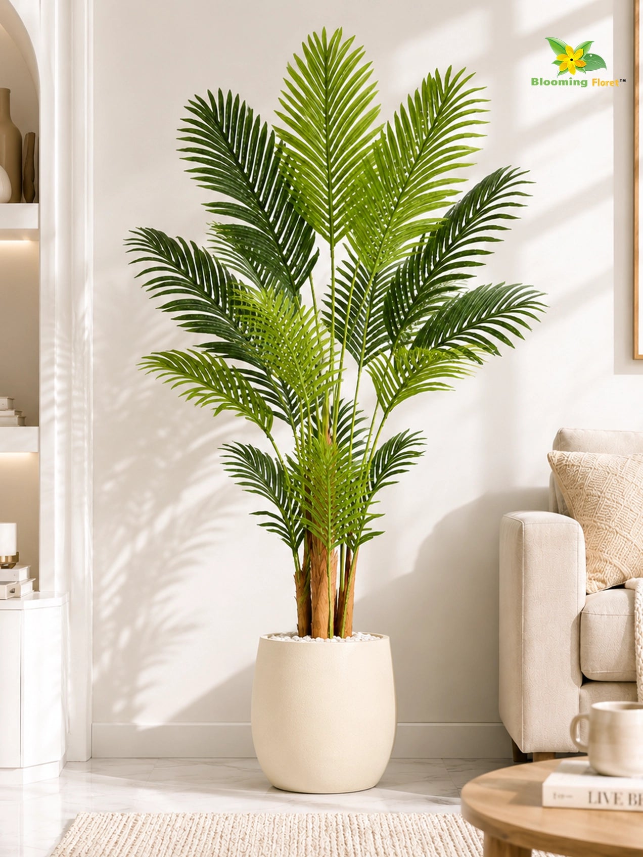 Artificial Areca Palm Plant | 140 cm | 18 Leaves | With Basic Pot