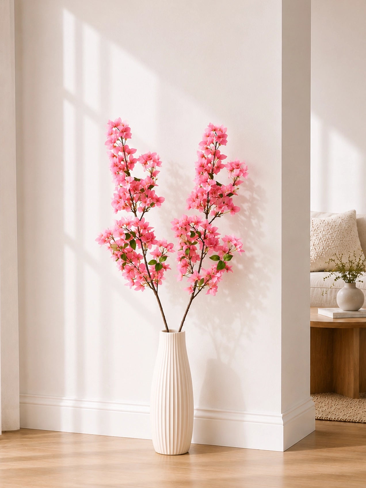 Artificial Bougainvillea Stick | Light Pink | 135 cm | Set of 2