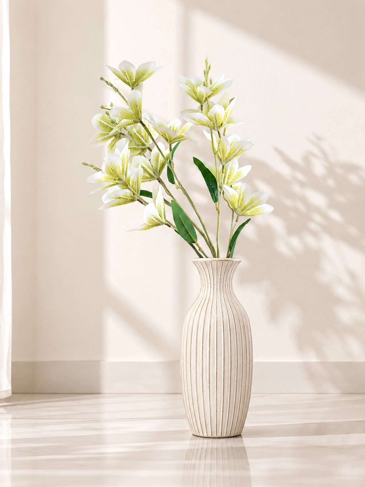 Artificial Magnolia Flower Stick | Green | 85 cm