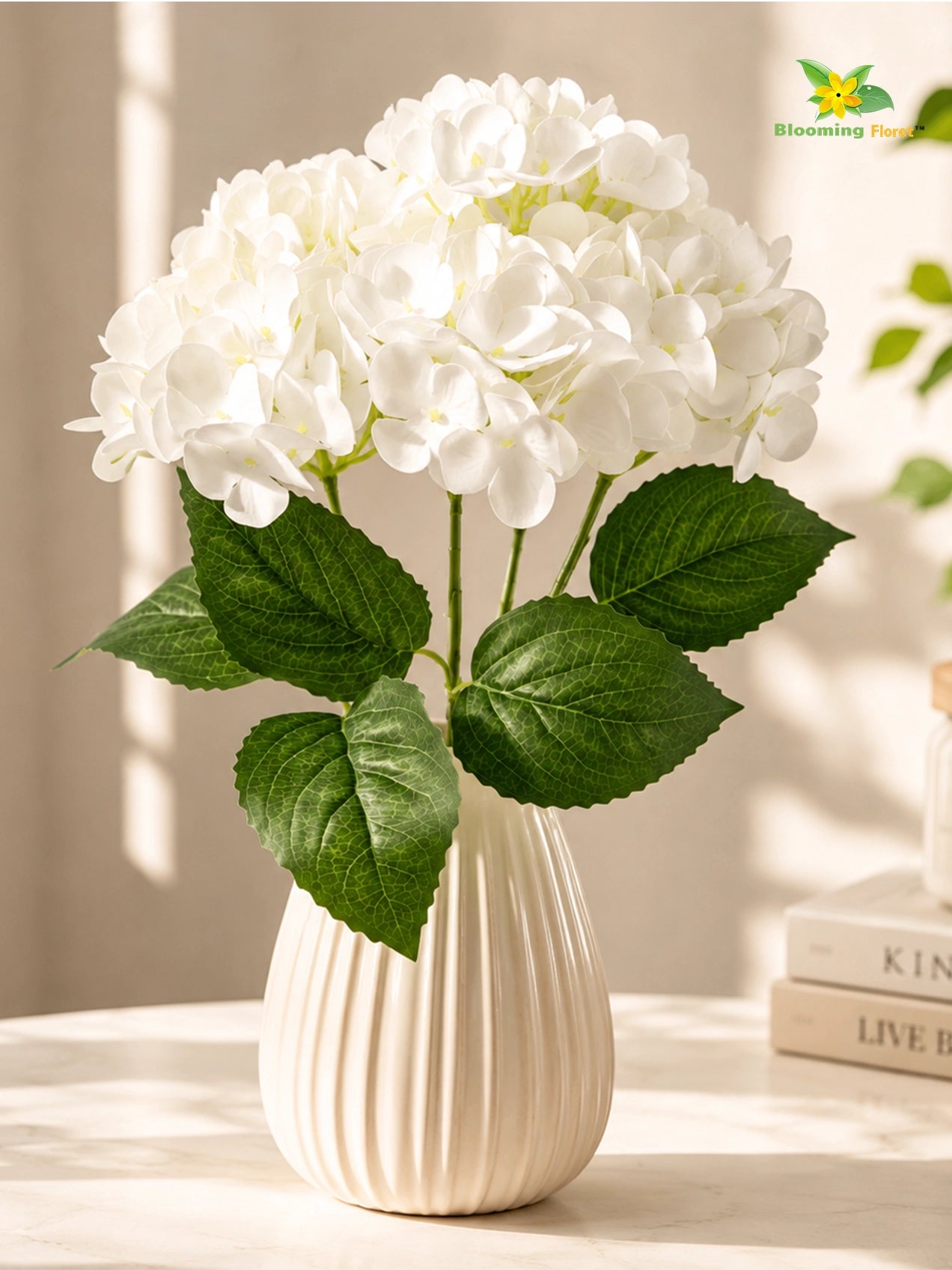 Artificial Hydrangea Flower Bunch | White | 42 cm
