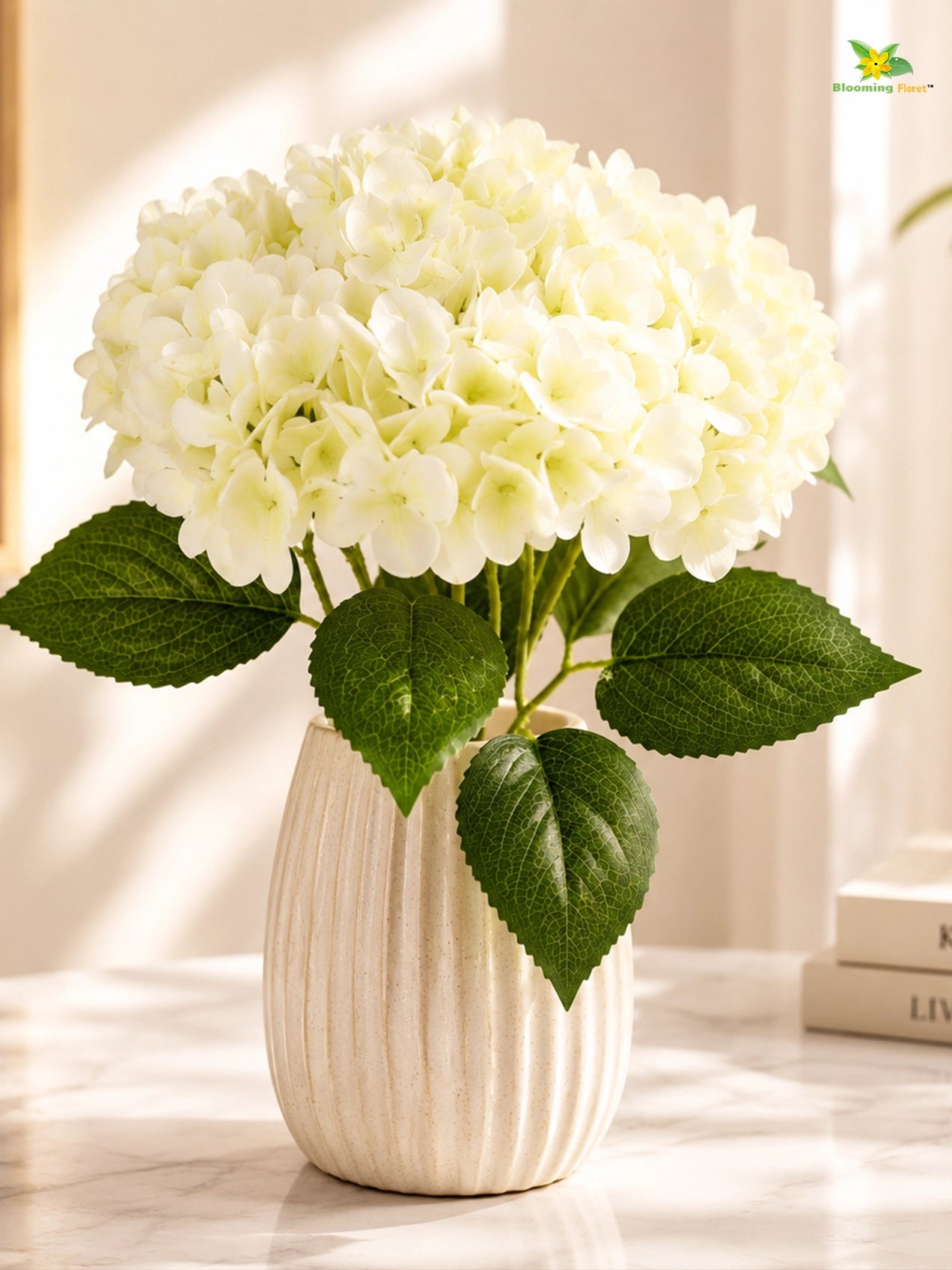 Artificial Hydrangea Flower Bunch | Off White | 42 cm