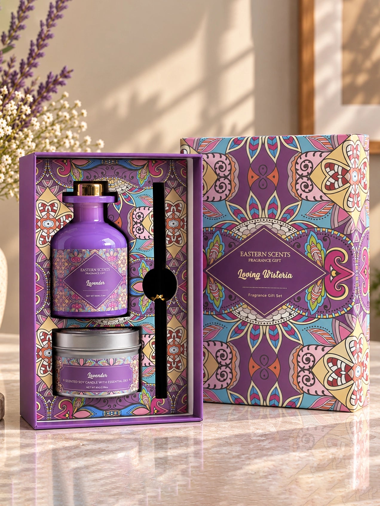 Premium Diffuser & Candle Set | 20 cm | Lavender