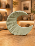 Half-Moon Ceramic Vase | Green | 18 cm