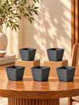 Coarse Textured Square Planter Pot | 13 cm | Set of 5
