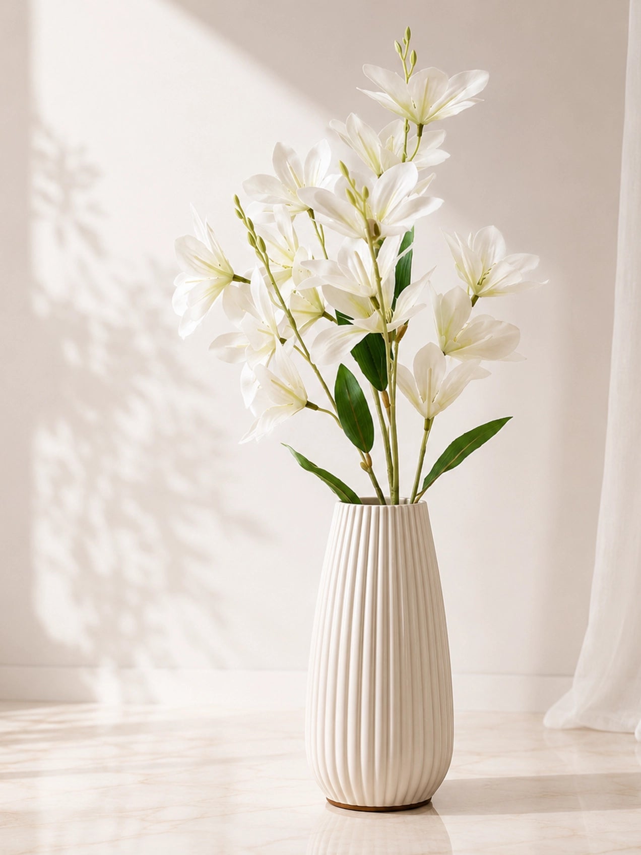 Artificial Magnolia Flower Stick | White | 85 cm