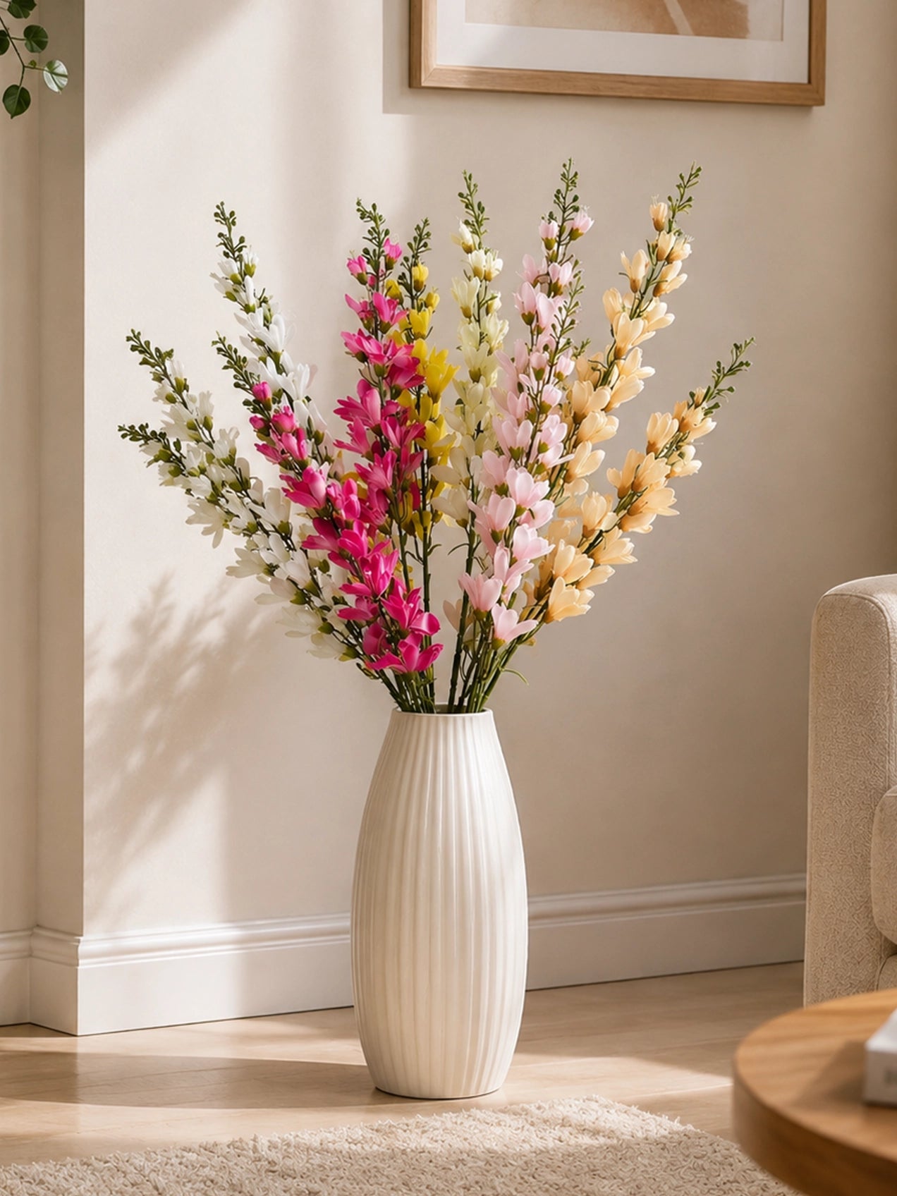 Artificial Orchid Flower Bunch for Decor | 106 cm | Set of 6