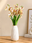 Artificial Cymbidium Orchid Flower Bunch | Peach | 57 cm