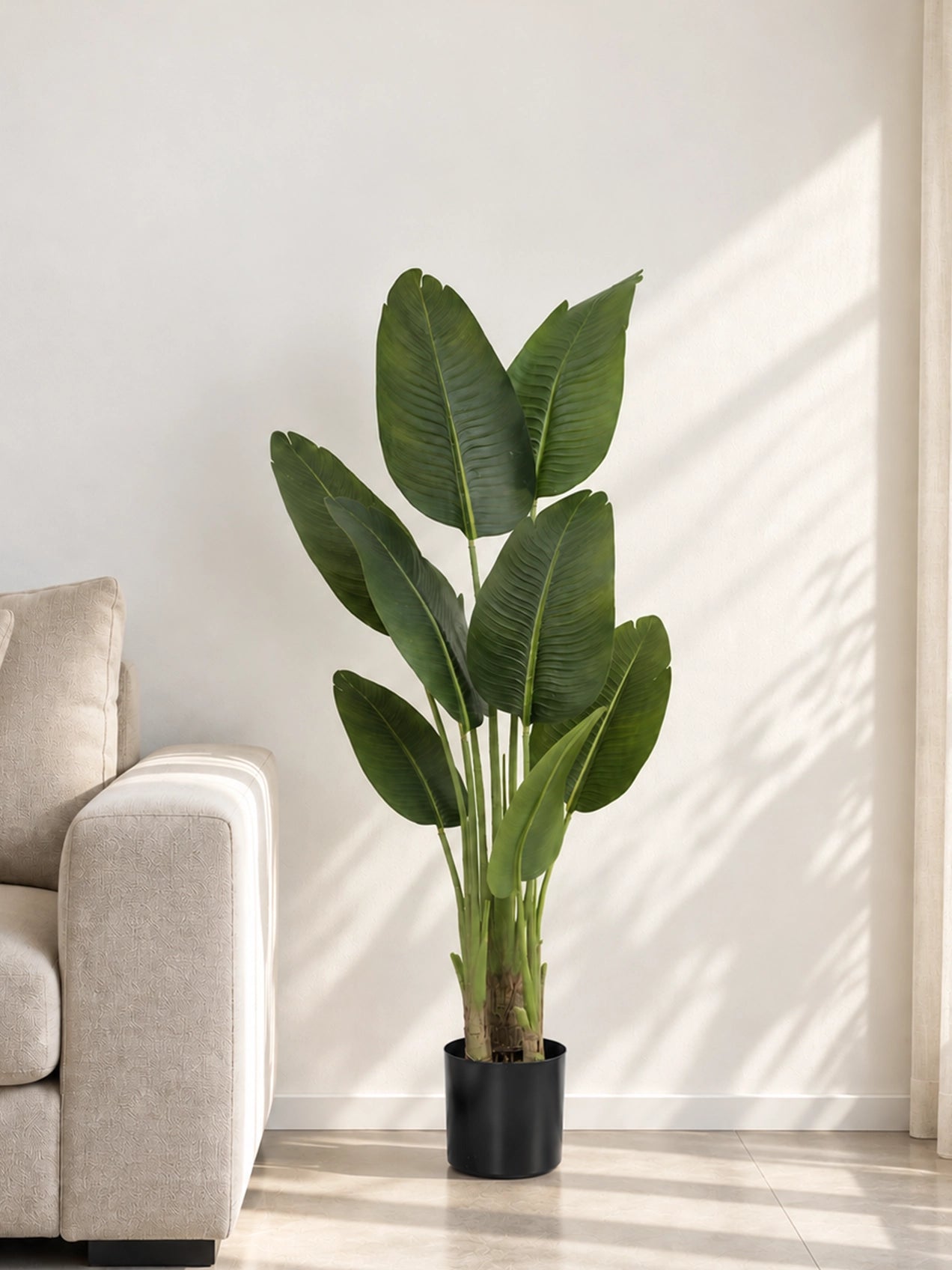 Artificial Banana Plant | 155 cm | With Basic Black Pot