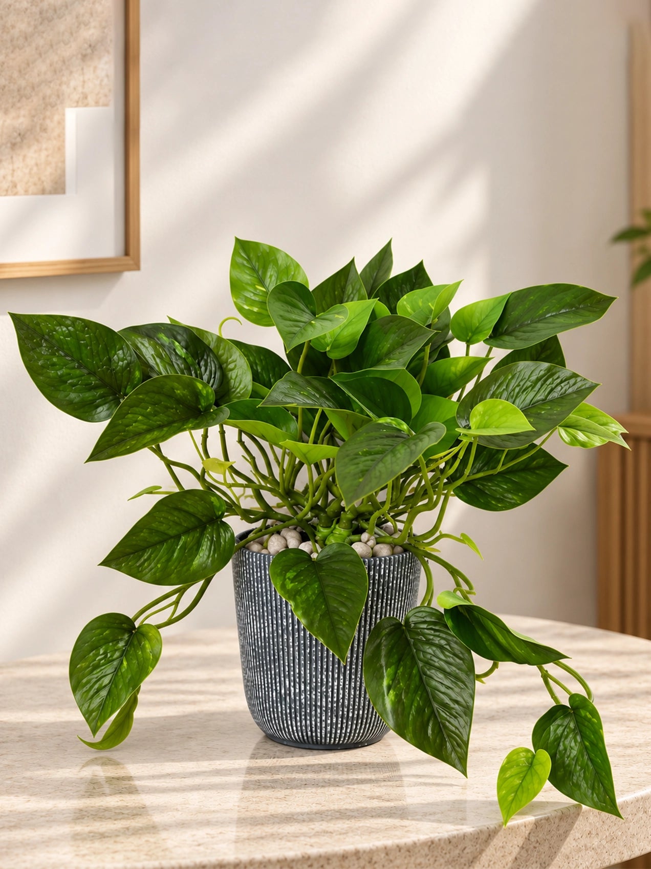 Artificial Money Plant | Green Leaves | 35 cm | 36 Leaves | With Basic Pot