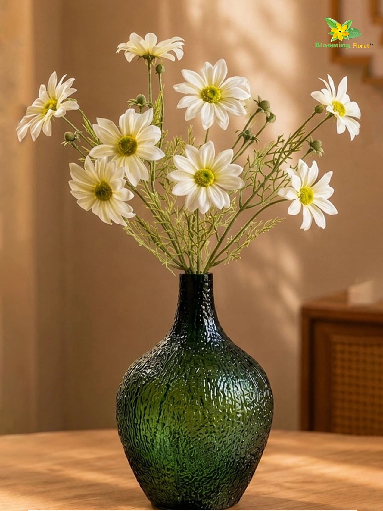 Faux Gerbera Flower Stick | White | 60 cm | Set of 2