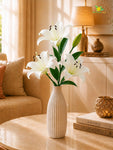 Artificial Lily Flower Stick | White | 78 cm