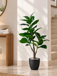 Artificial Jungle Velvet Plant | 90 cm | 33 Leaves | With Basic Pot