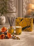 Reed Diffuser & Candle Set with Yellow Magnolia Ikebana