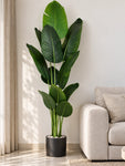 Artificial Banana Leaf Plant | 220 cm | With Basic Pot