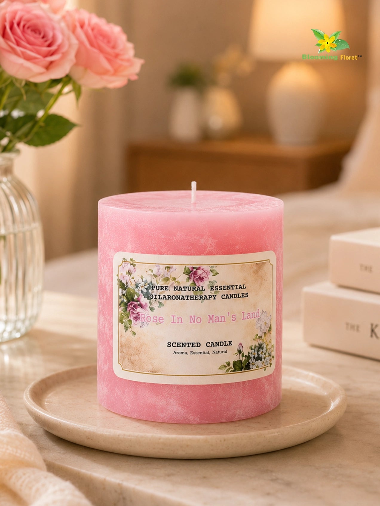 Rose Men's Scented Pillar Candle | 8 cm | Set of 1