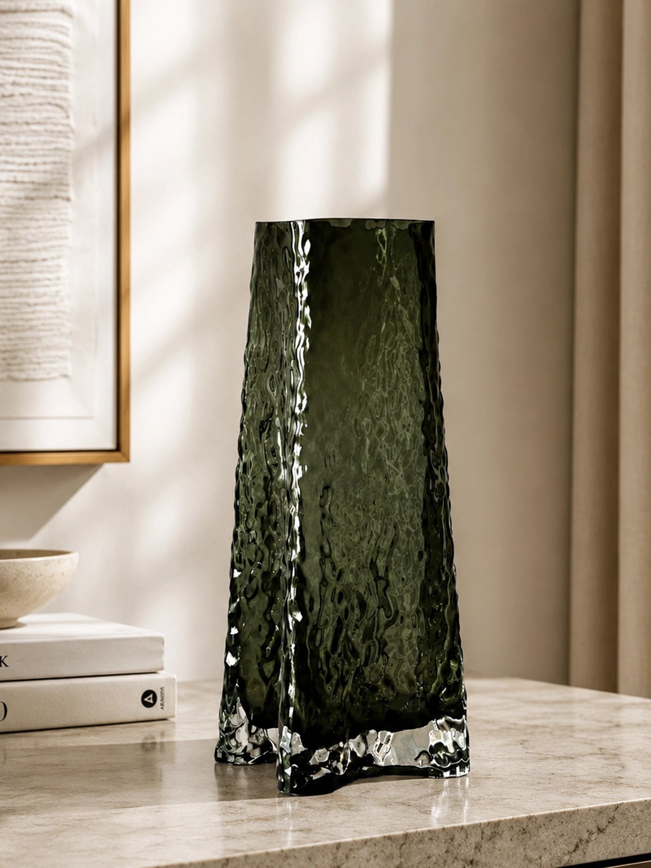 Prism Crystal Black Vase | 25 cm