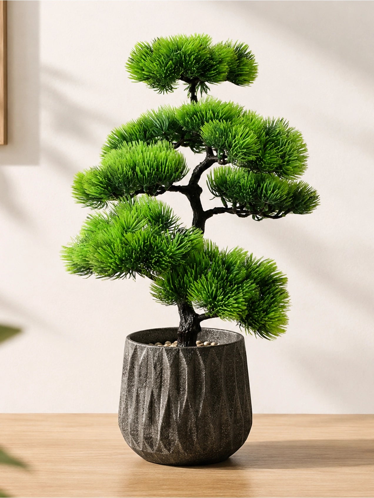 Bonsai Plant | 43 cm | Pointed Leaves | With Black Pot