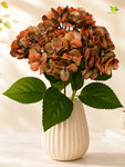 Artificial Hydrangea Flower Bunch | Dark Brown | 42 cm