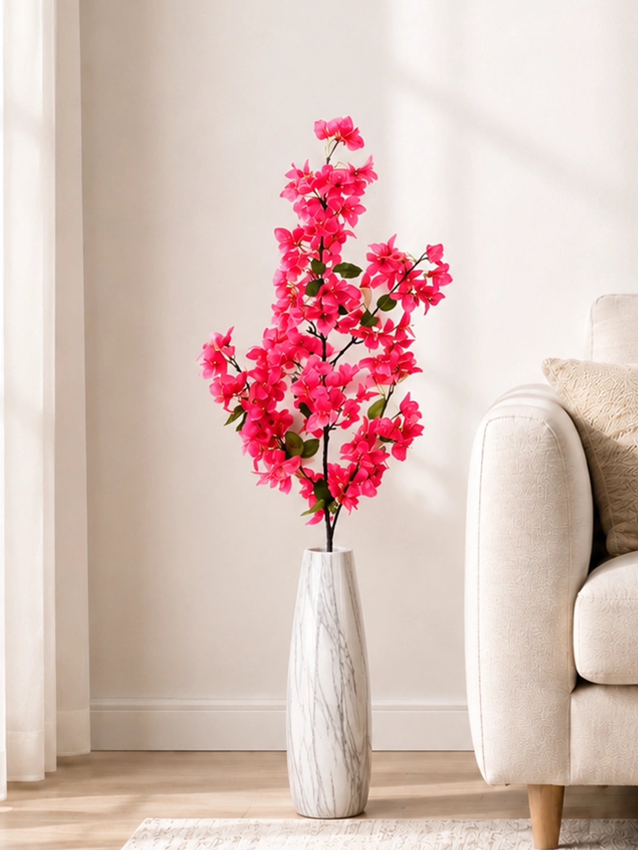 Artificial Bougainvillea Stick | Dark Pink | 135 cm