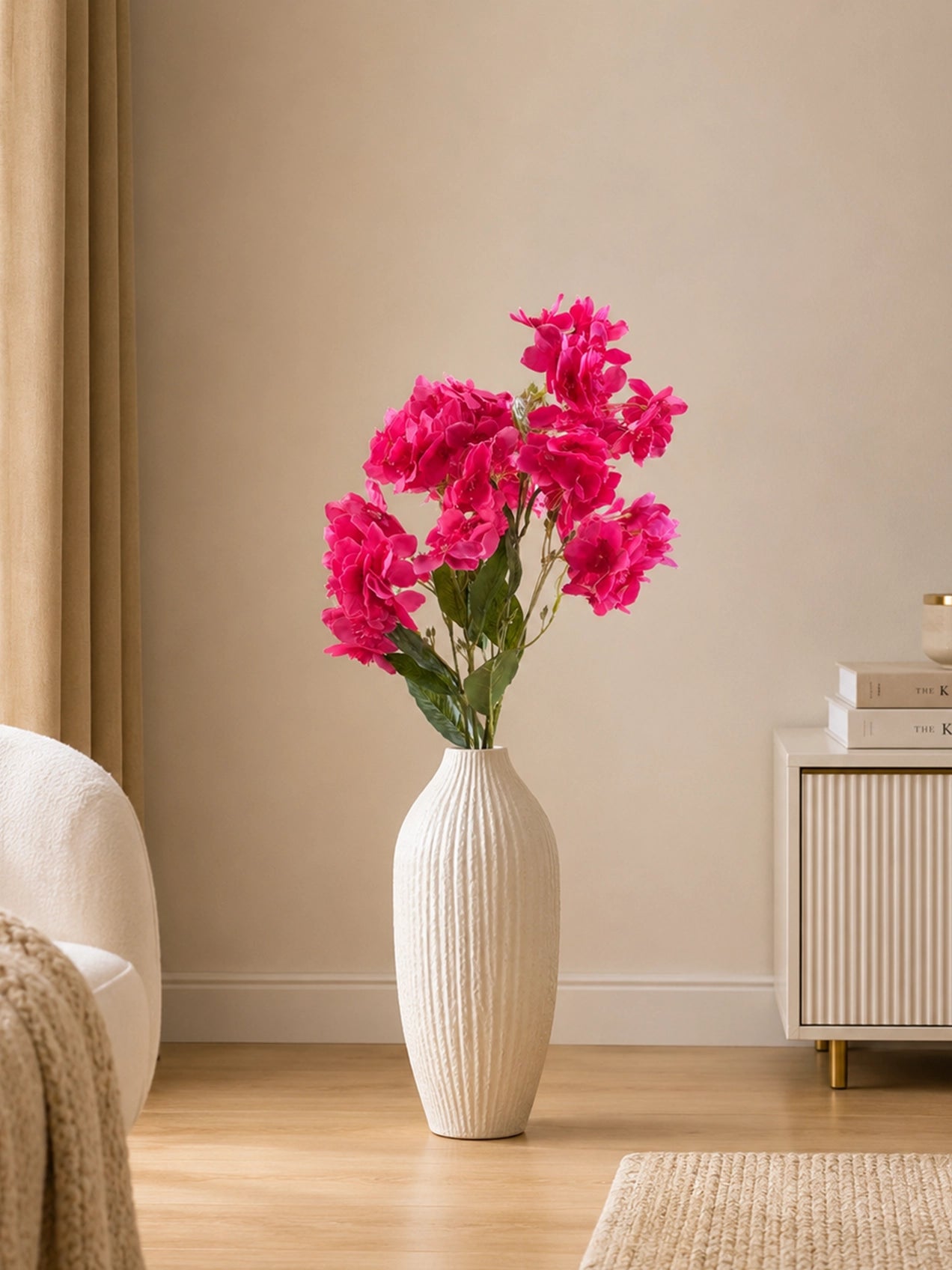 Artificial Daffodil Flower Stick | Pink | 88 cm