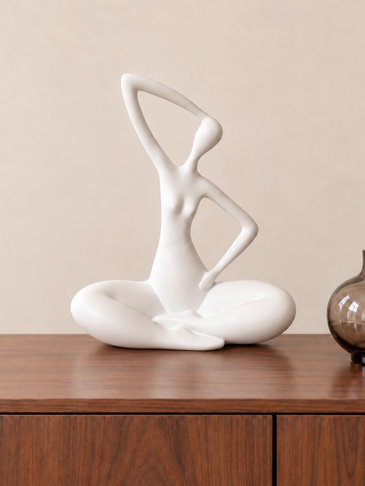 Blissful Yoga Sculpture | White | 25 cm