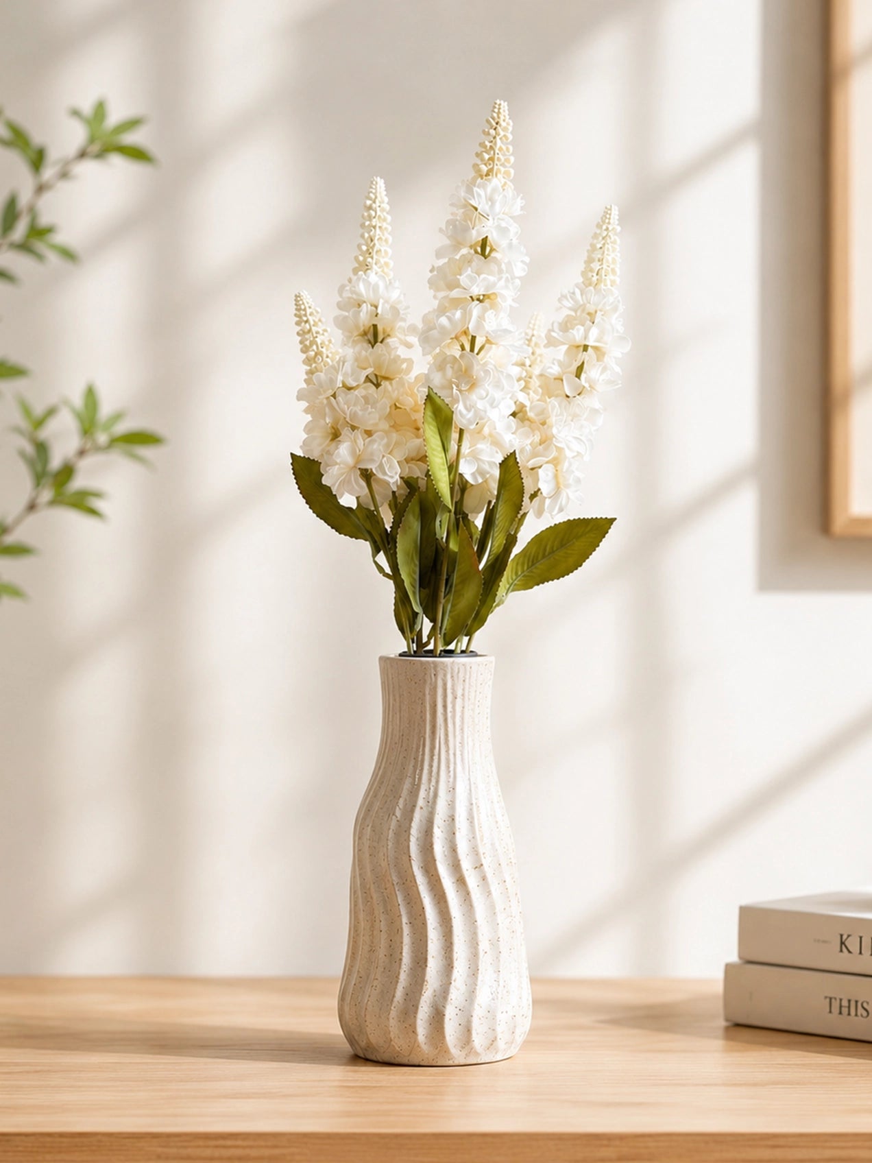 Artificial Snapdragon Flower Bunch | Off White | 59 cm