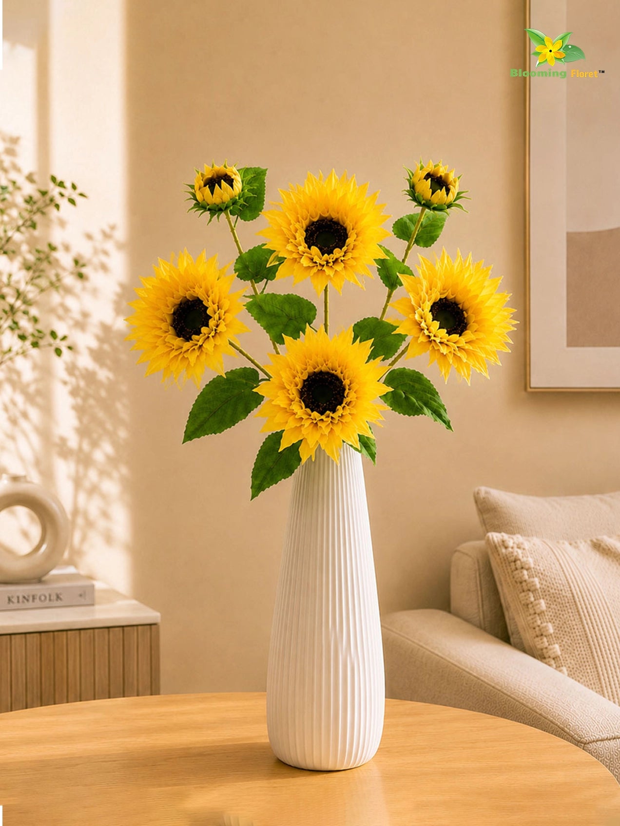 Artificial Sunflower Stick | Yellow | 78 cm | Set of 2