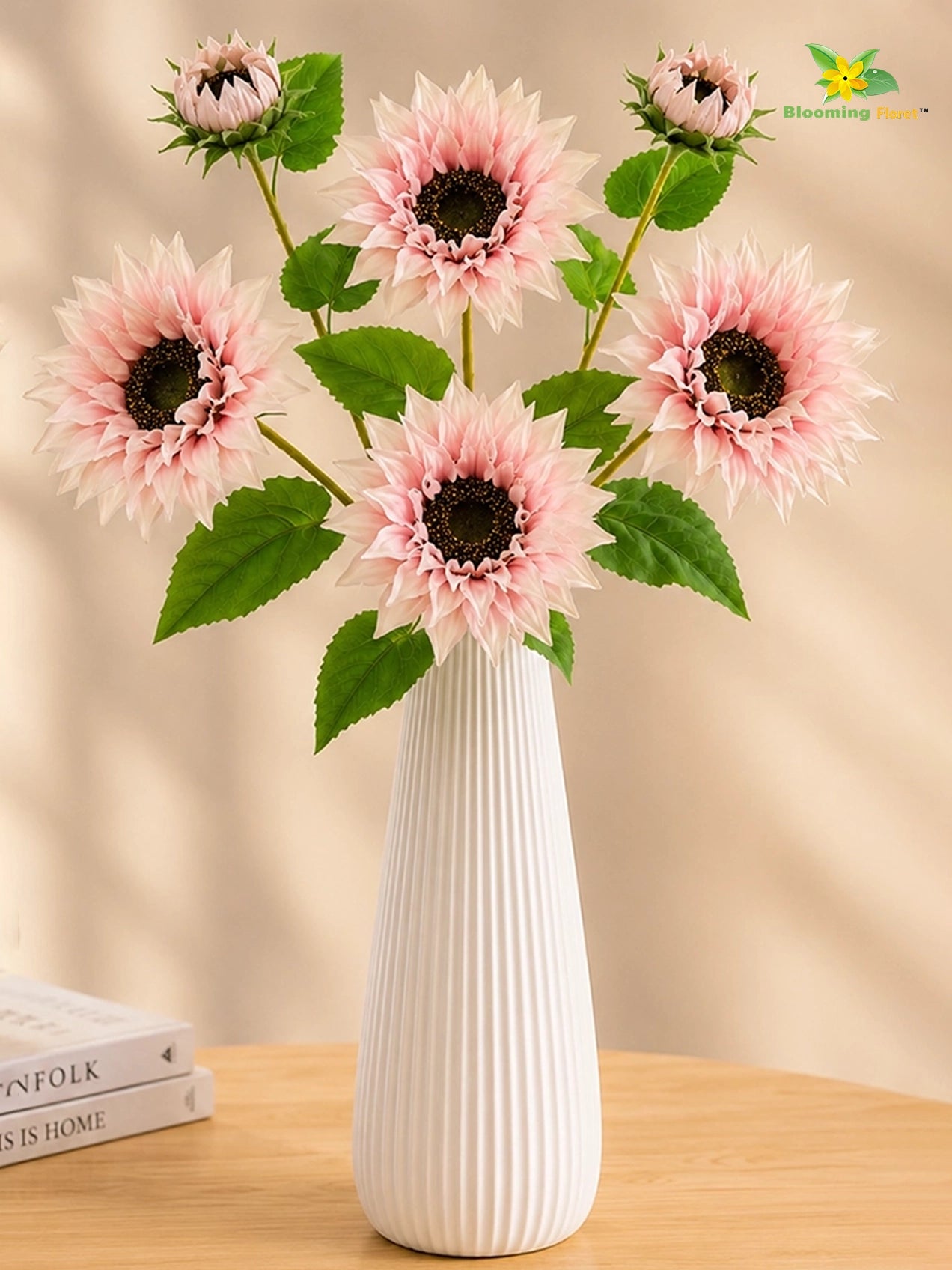 Artificial Sunflower Stick | Light Pink | 78 cm | Set of 2