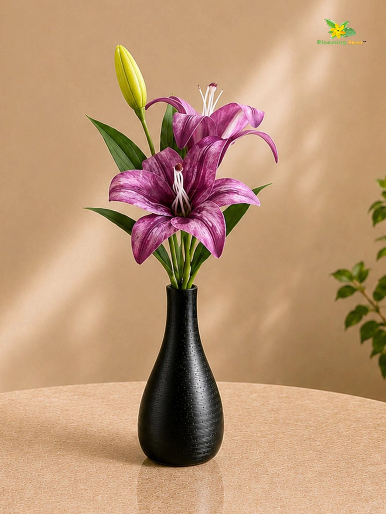 Artificial Lily Flower Stick | Purple | 35 cm