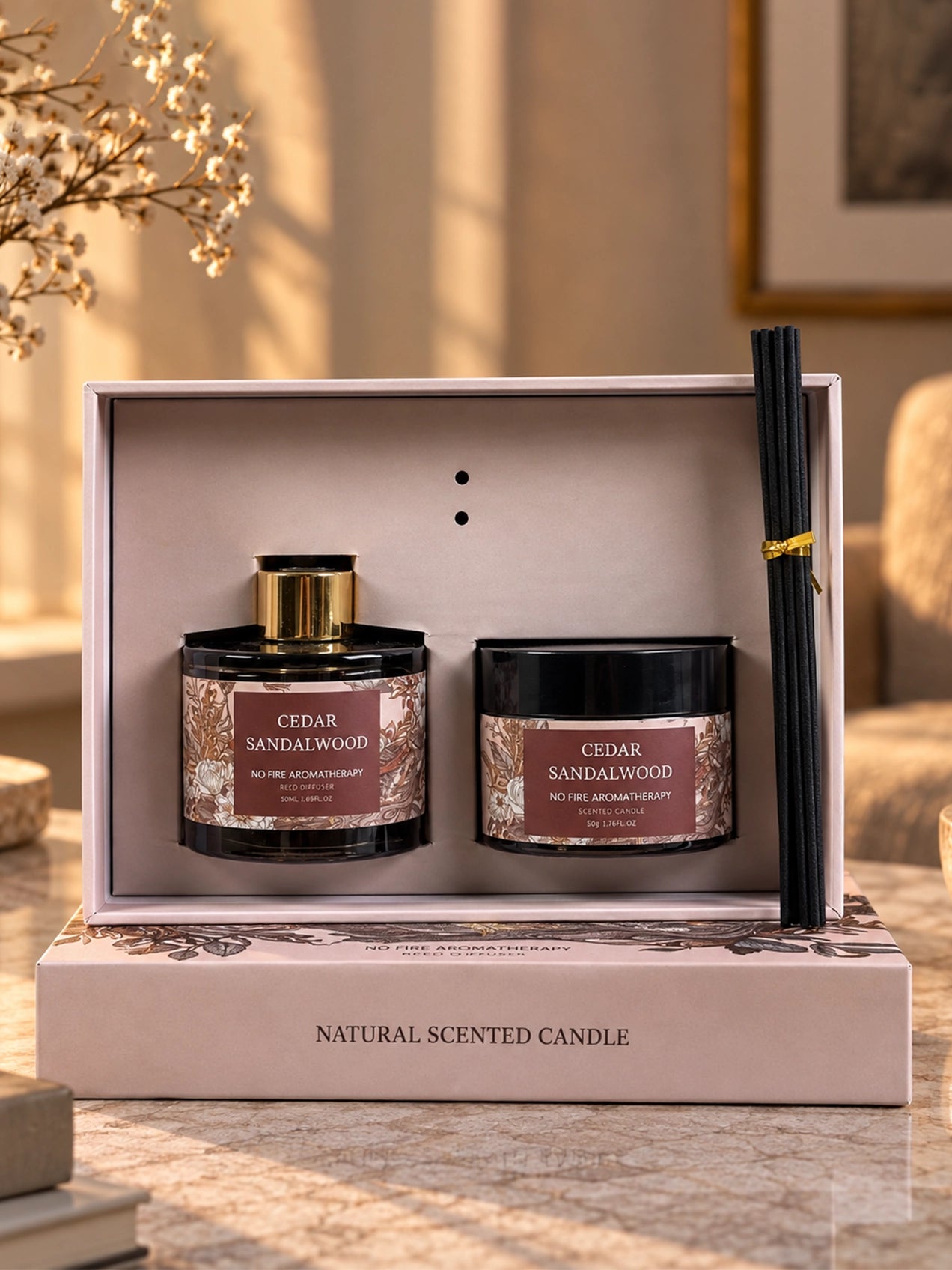 Candle & Diffuser Set | 16 cm | Cedar Sandalwood