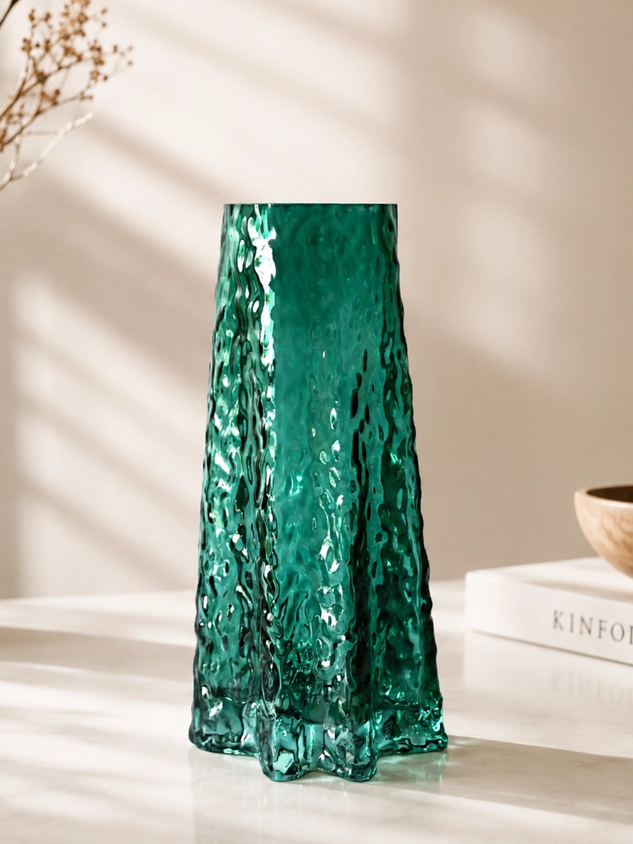 Prism Crystal Green Vase | 25 cm