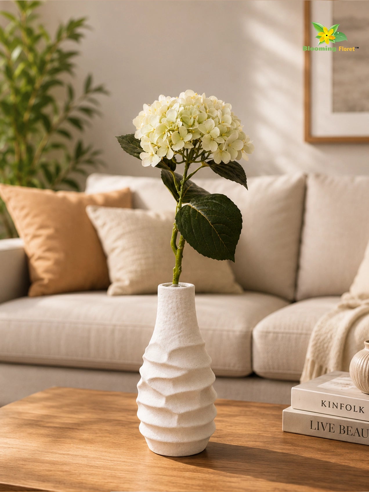 Hydrangea Flower Stick | White | 63 cm