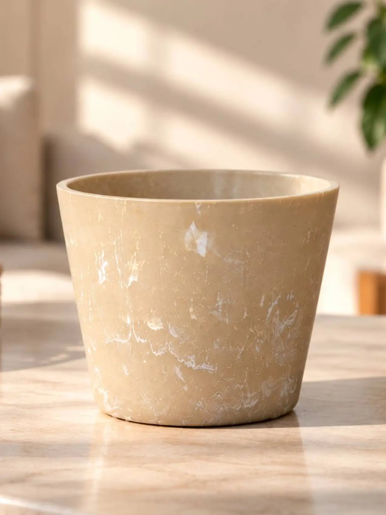 Modern Grace Poly Planter | Brown | 15 cm