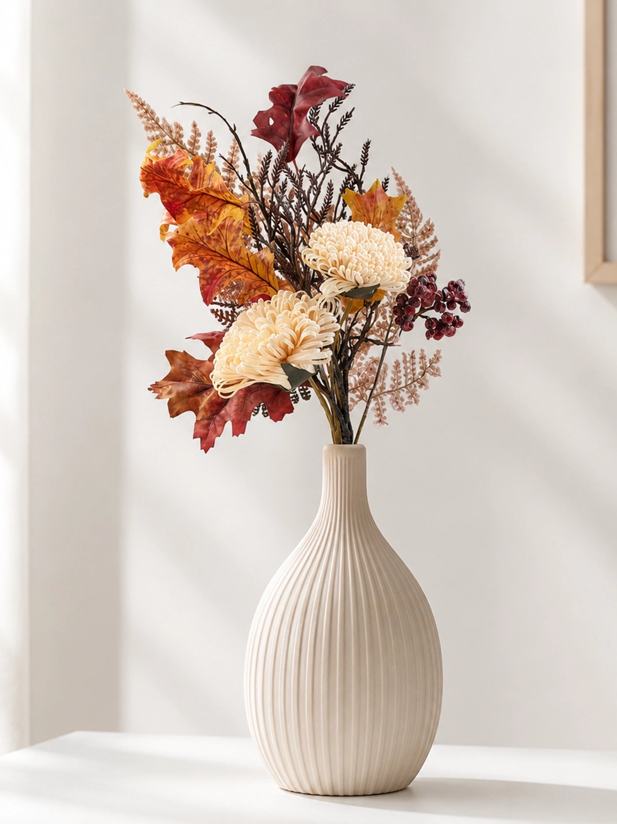Autumn Essence Faux Dahlia Bouquet | Cream | 58 cm
