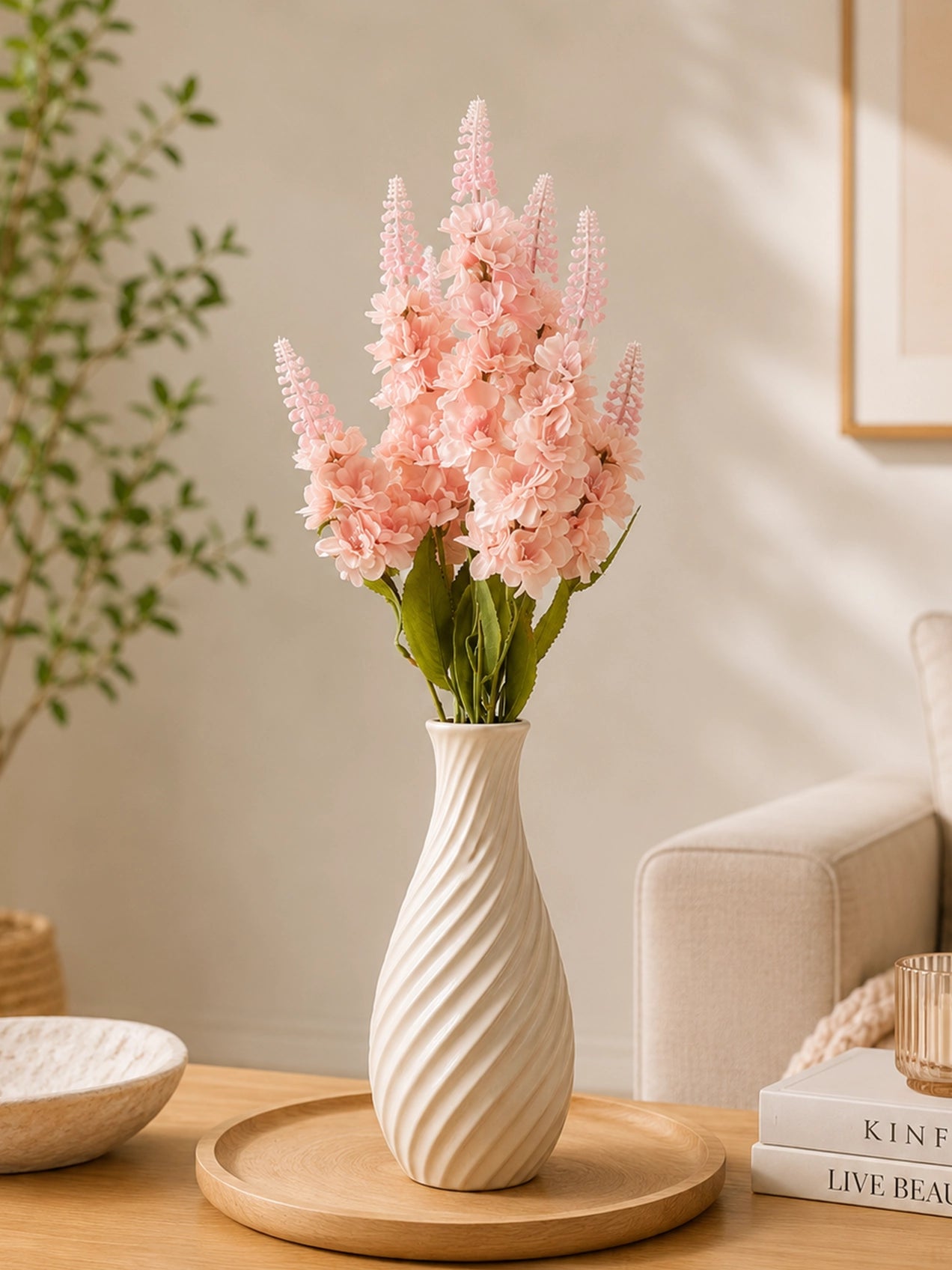 Artificial Snapdragon Flower Bunch | Light Pink | 59 cm