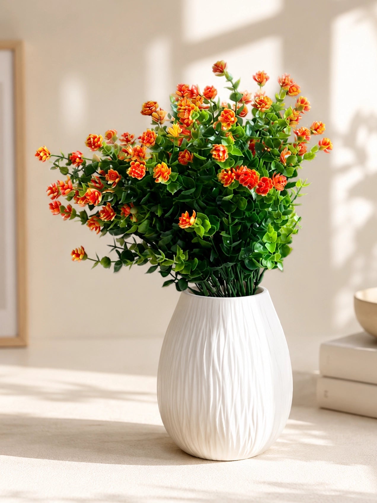 Artificial Kalanchoe Flower Bunch | Orange | 33 cm