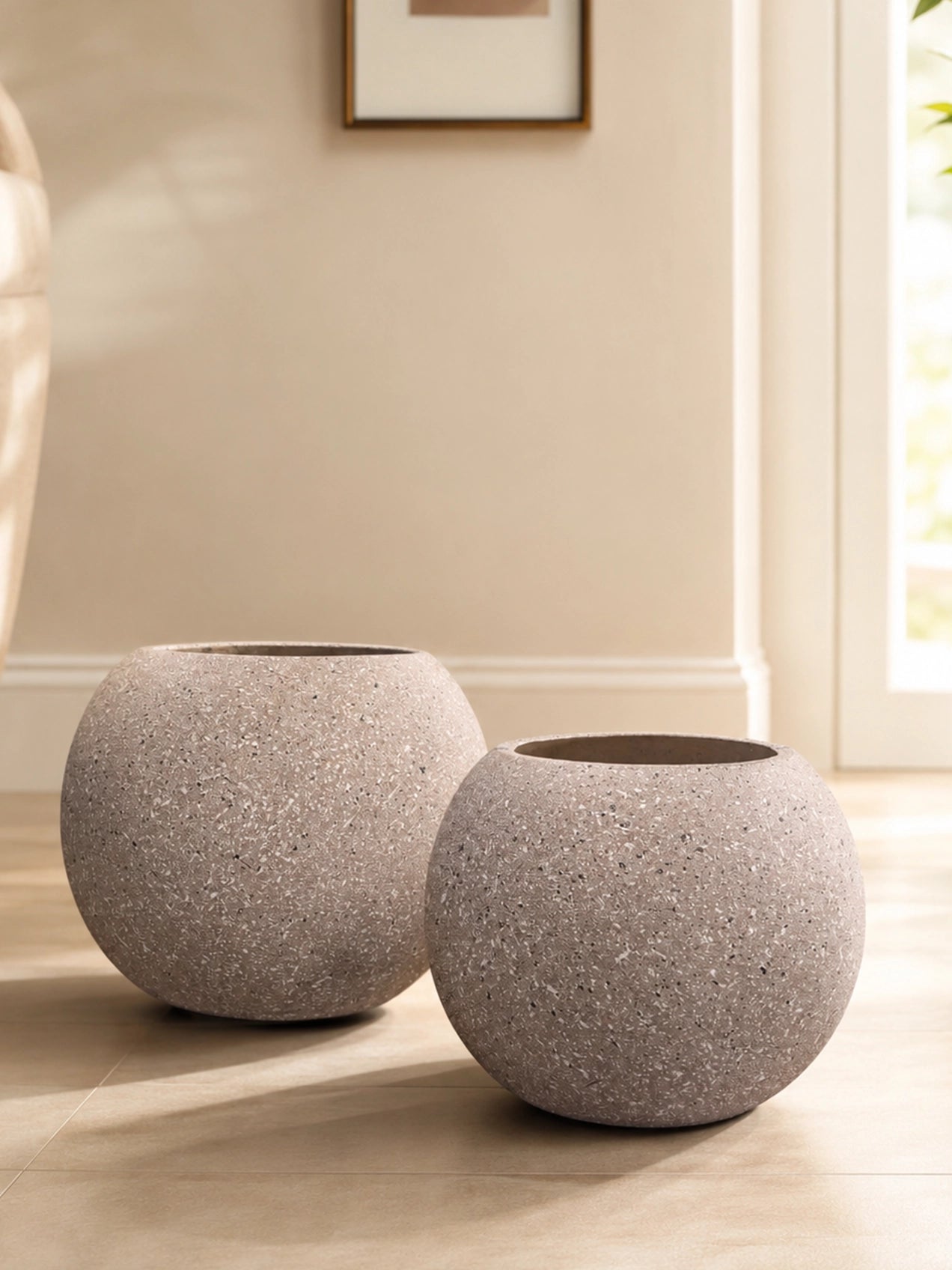 Textured Grey Planter Set | Set of 2
